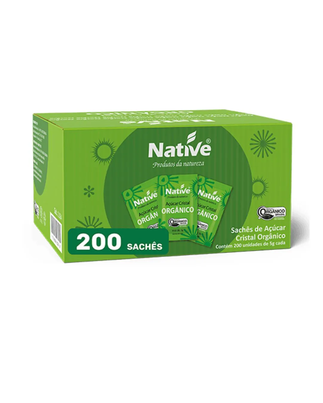 ACUCAR CRISTAL ORGAN SACHE NATIVE 200 X 5 G