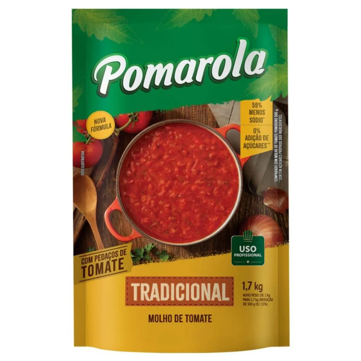 MOLHO DE TOMATE POMAROLA SACHE 1,7 KG