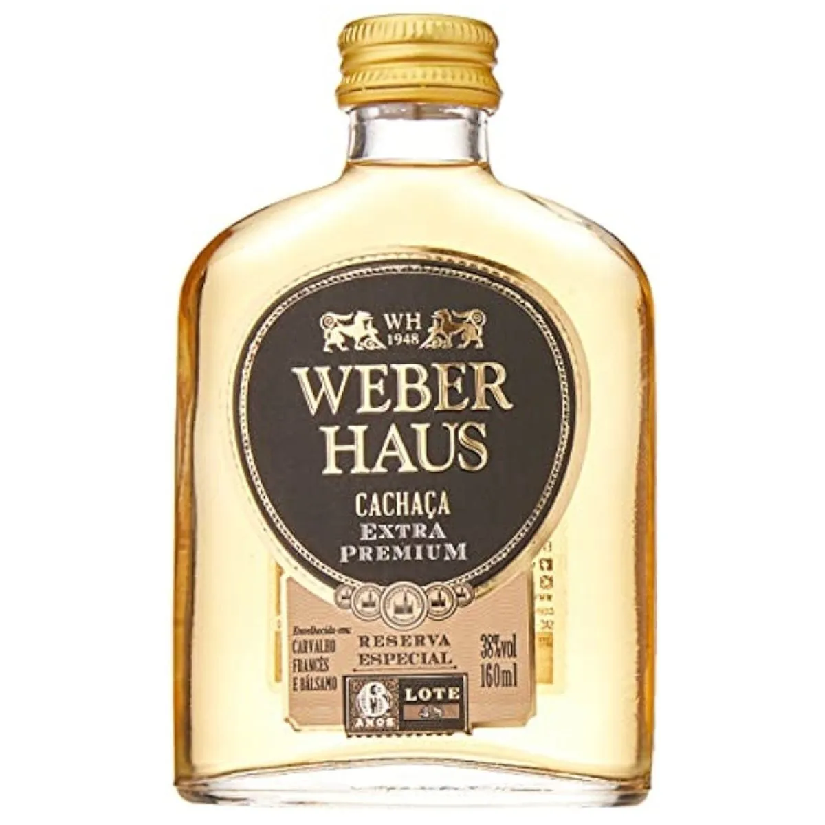 CACHACA WEBER HAUS EXTRA PR 6 ANOS 160ML