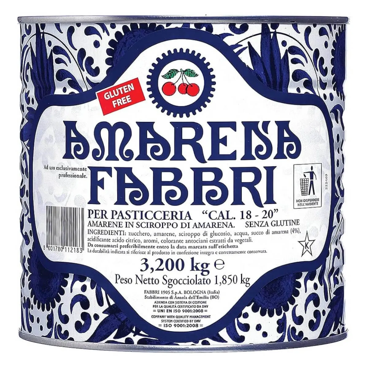 CEREJA EM CALDA AMARENA FABBRI 3,20 KG